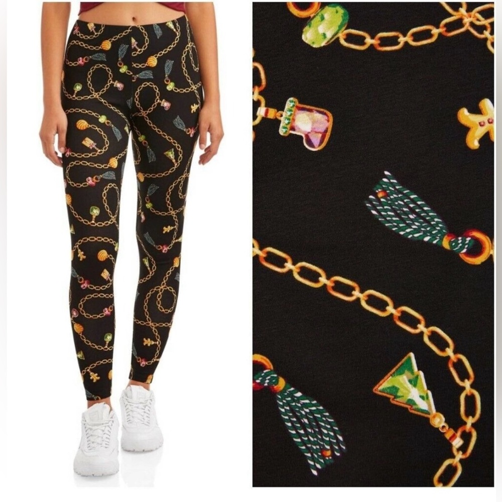 Christmas Gingerbread Charms Jewelry Leggings New Size Large 11/13 No Boundaries